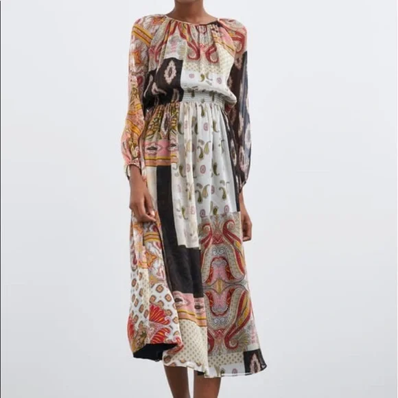 she and sky midi dress Floral Print Tiered Midi Dress - She + Sky